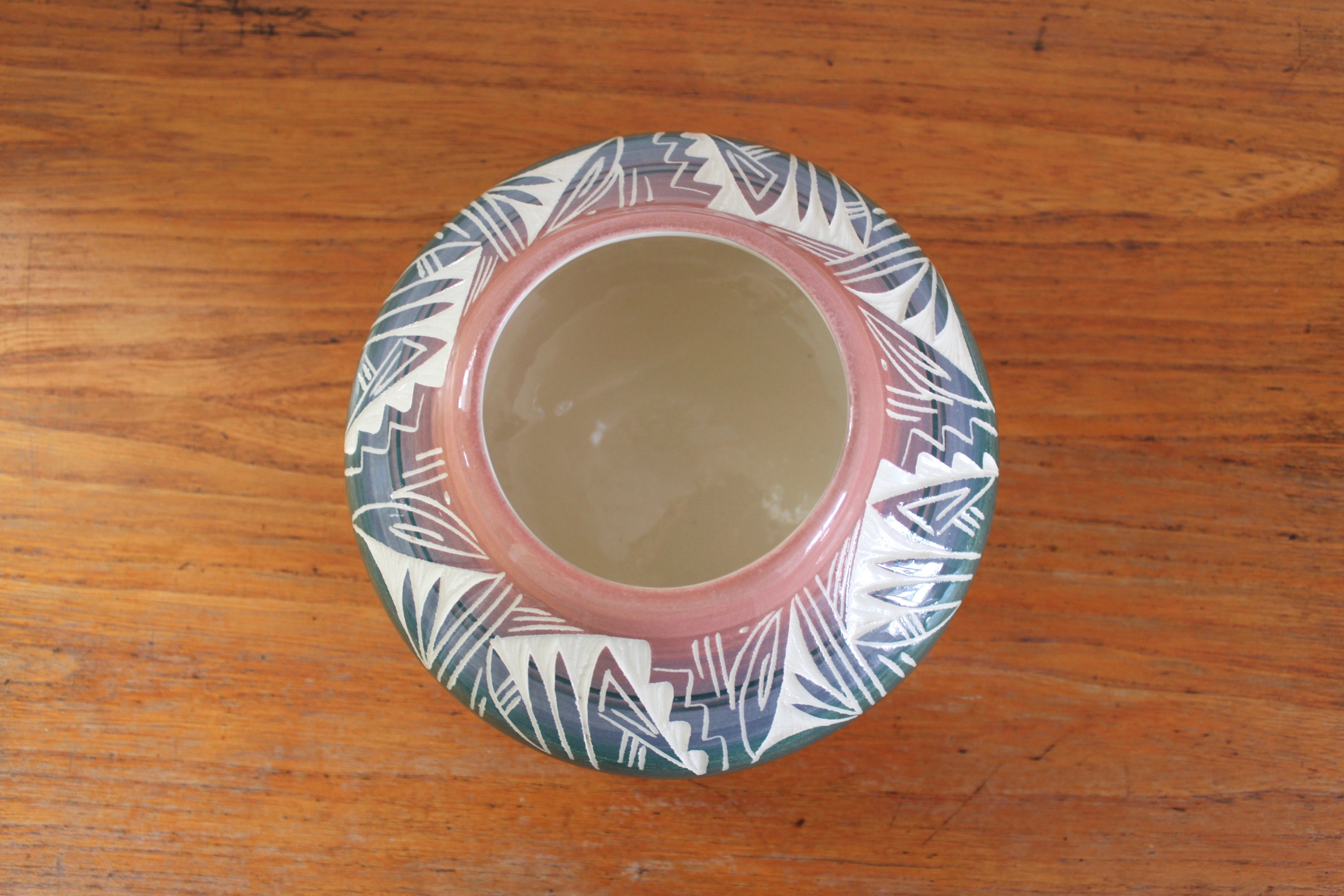 Mesa Verde Hand Painted Pottery Bowl Made in USA 1980s Pink Etsy UK