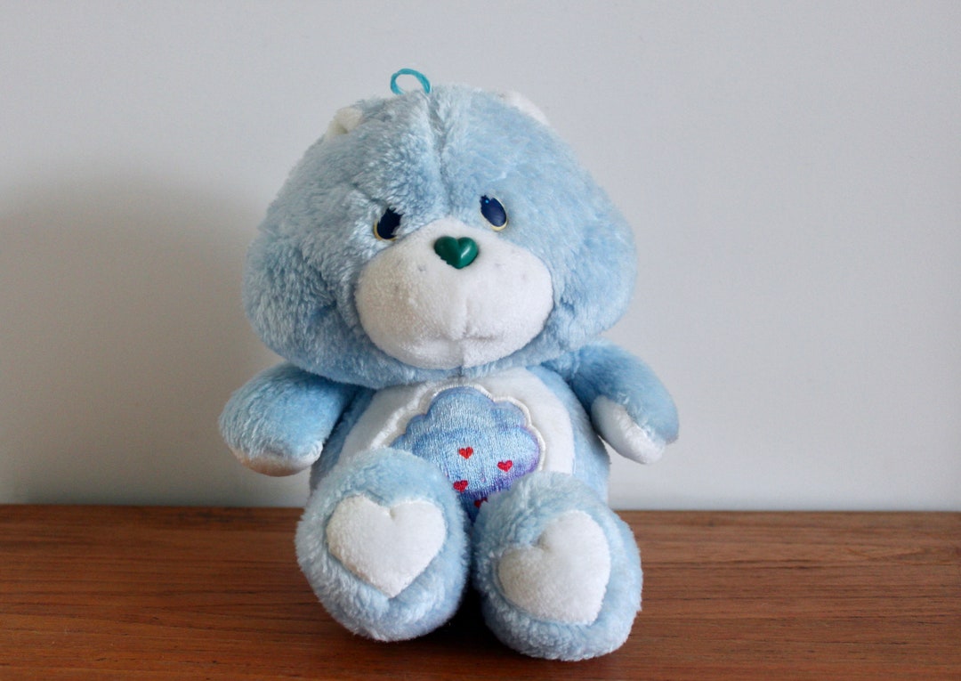 Retro Grumpy Care Bear 1983 Blue Care Bear, Grumpy Bear Plush, Kenner Bears, 80s Plush Care Bear