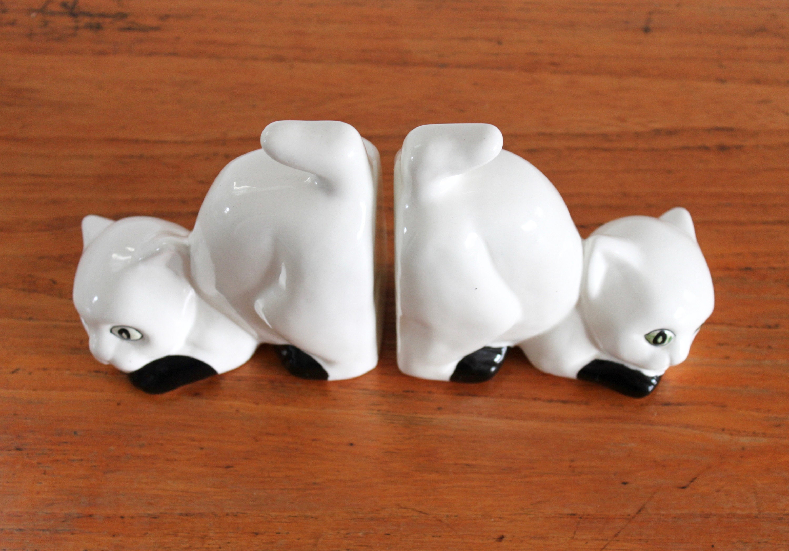 Ceramic Cat Bookends Ceramic Bookends Vintage Bookends Cat Etsy