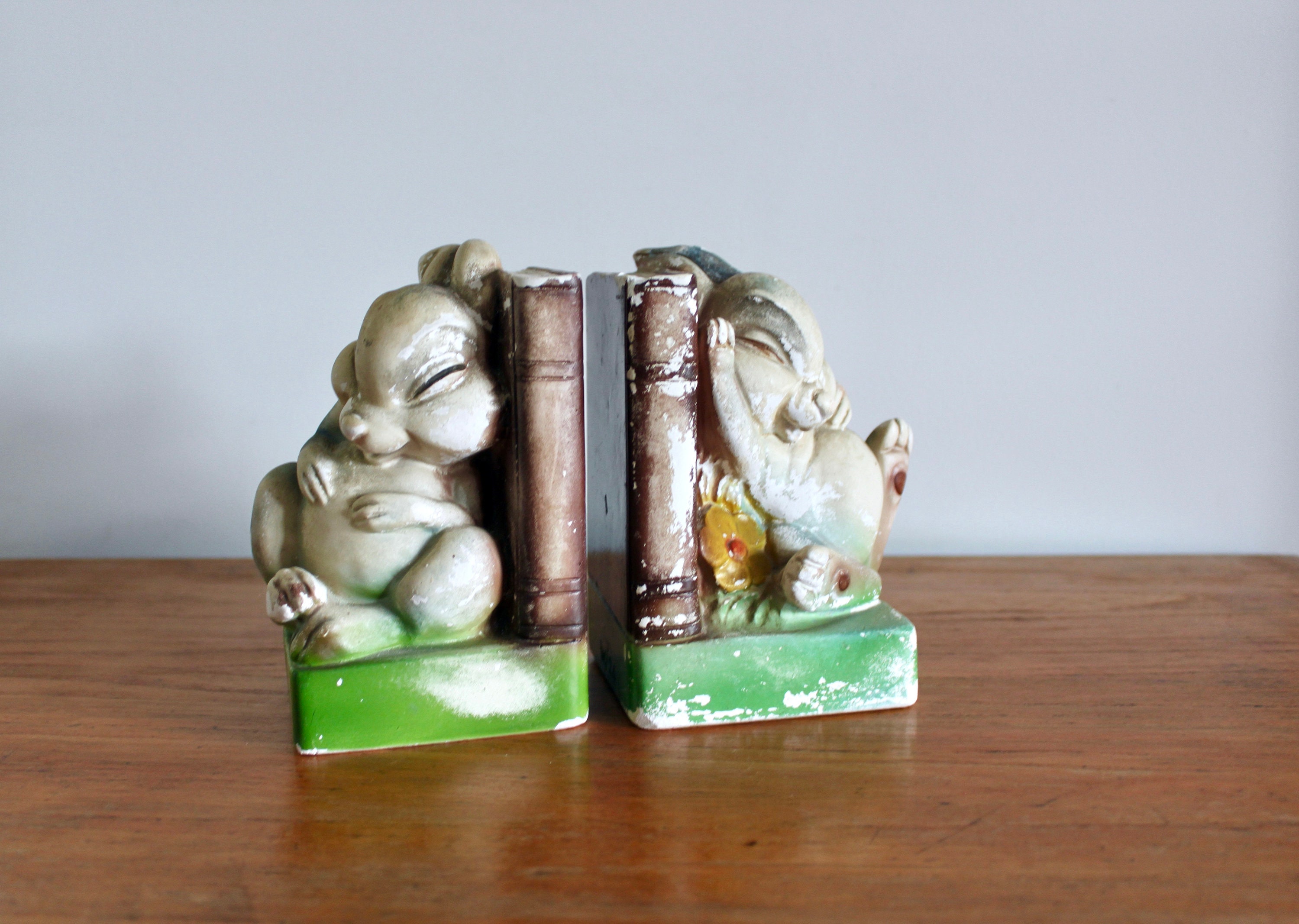 RARE Collectable Disney Thumper Bookends 1950s Disney Etsy