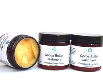 Emulsified Sugar Scrub, Cocoa Butter Cashmere, Fragrance, Handmade Sugar Scrub,