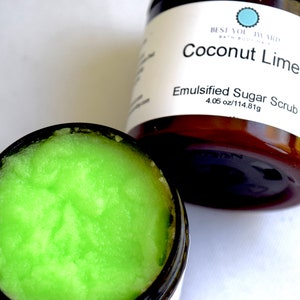Emulsified Sugar Scrub, Coconut Lime, Fragrance, Handmade Sugar Scrub,