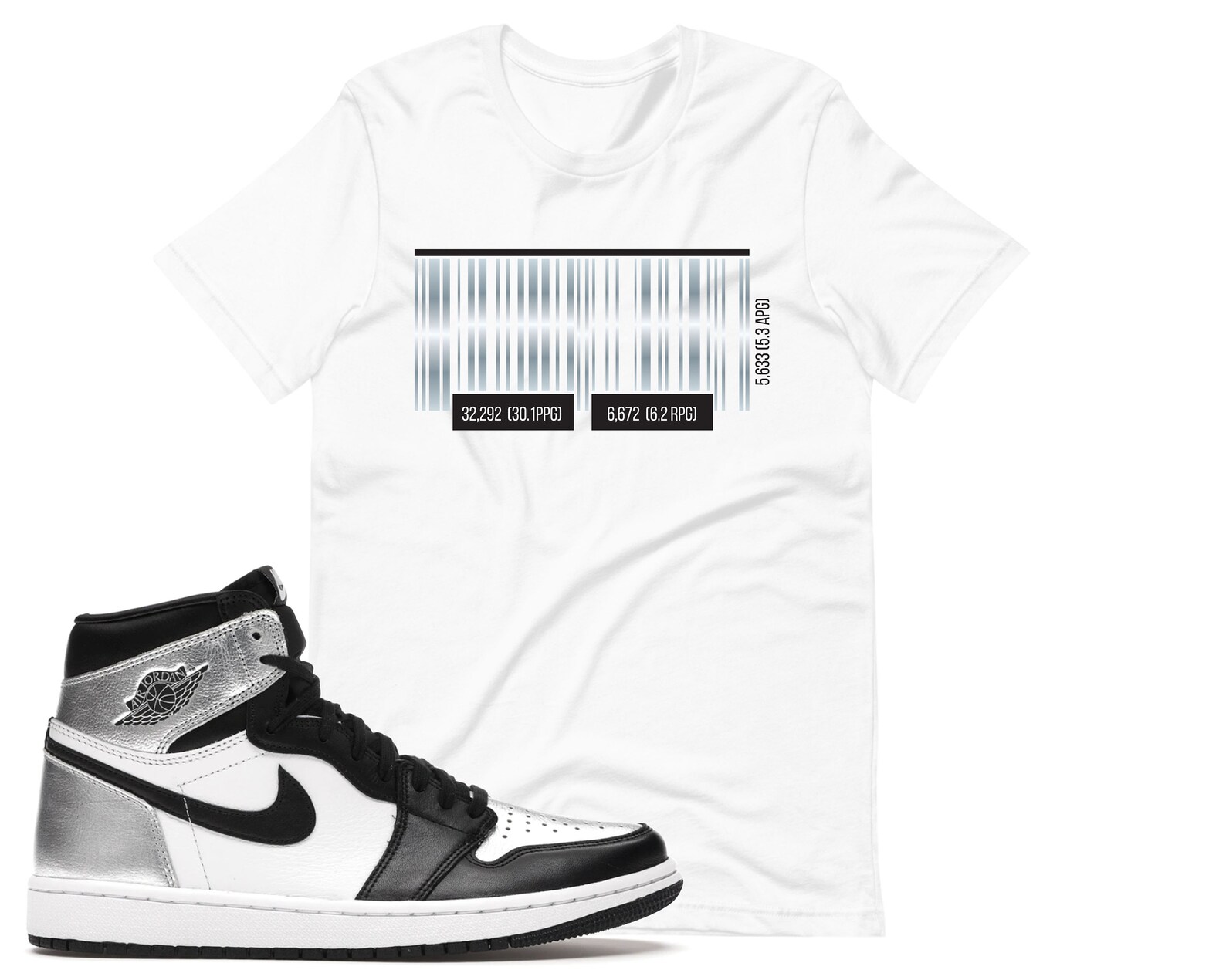 Air Jordan 1 Retro High Silver Toe BARCODE To Go Etsy