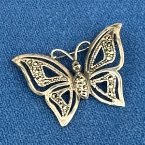 Vintage Sterling Silver and Marcasite Butterfly Brooch