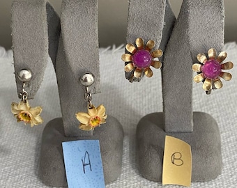 Choice of Vintage Sterling Silver Screw Back Earrings