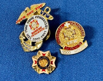3 VFW Service Lapel Pins