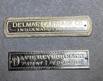 2 Vintage Carriage/Buggy/Wagon  Nameplates