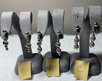 Choice of Vintage Sterling Silver Dangle Screw Back Earrings