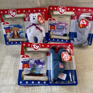 3 ty Beanie Babies of the American Trio Series