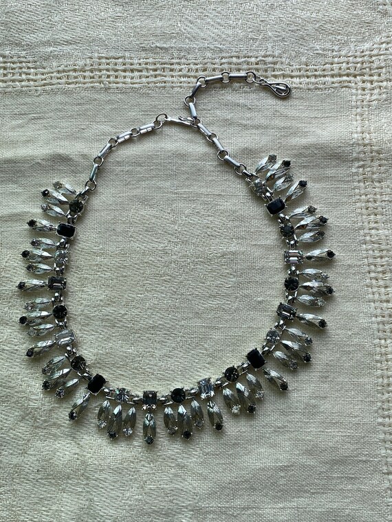 Vintage Signed Coro Silver Tone Choker Necklace - image 3