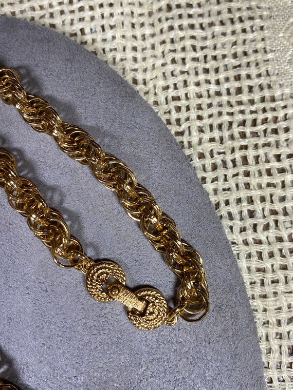 Monet Gold Tone Rope Necklace - image 2