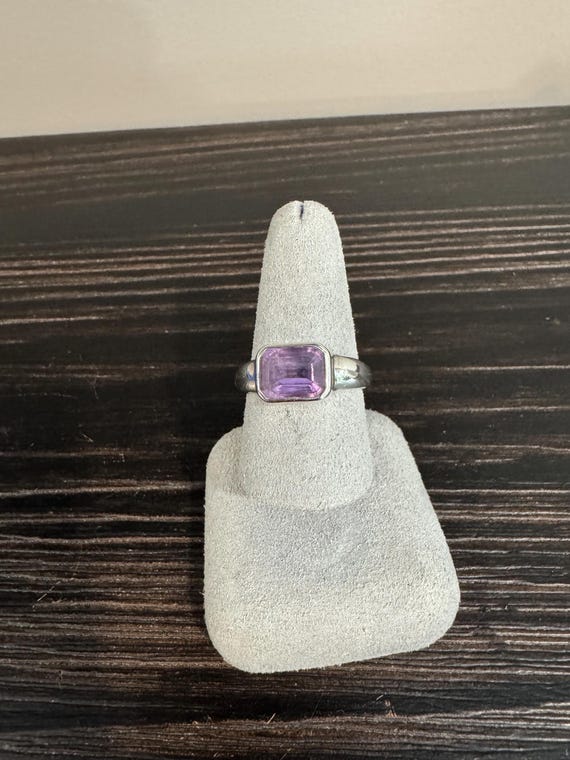 Vintage Amethyst and Sterling Silver Ring by BONA - Approx. Size 8 US