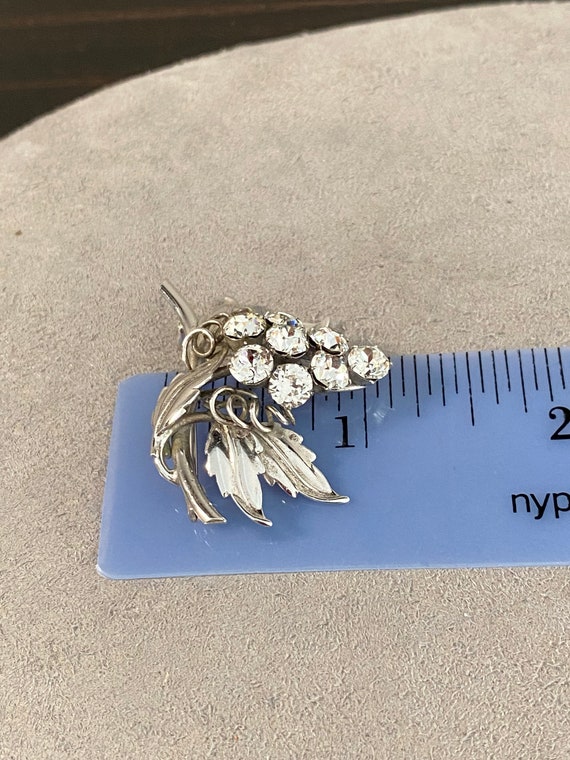 Vintage Sterling Silver and Clear Rhinestone Grap… - image 6