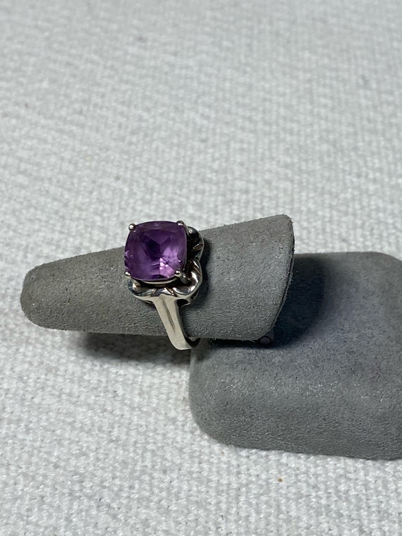 Vintage Sterling Silver and Amethyst Statement Ri… - image 6