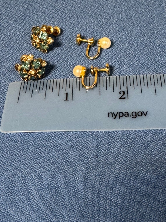 2 Vintage Pair of 12K Gold Filled Screw On Earrin… - image 6