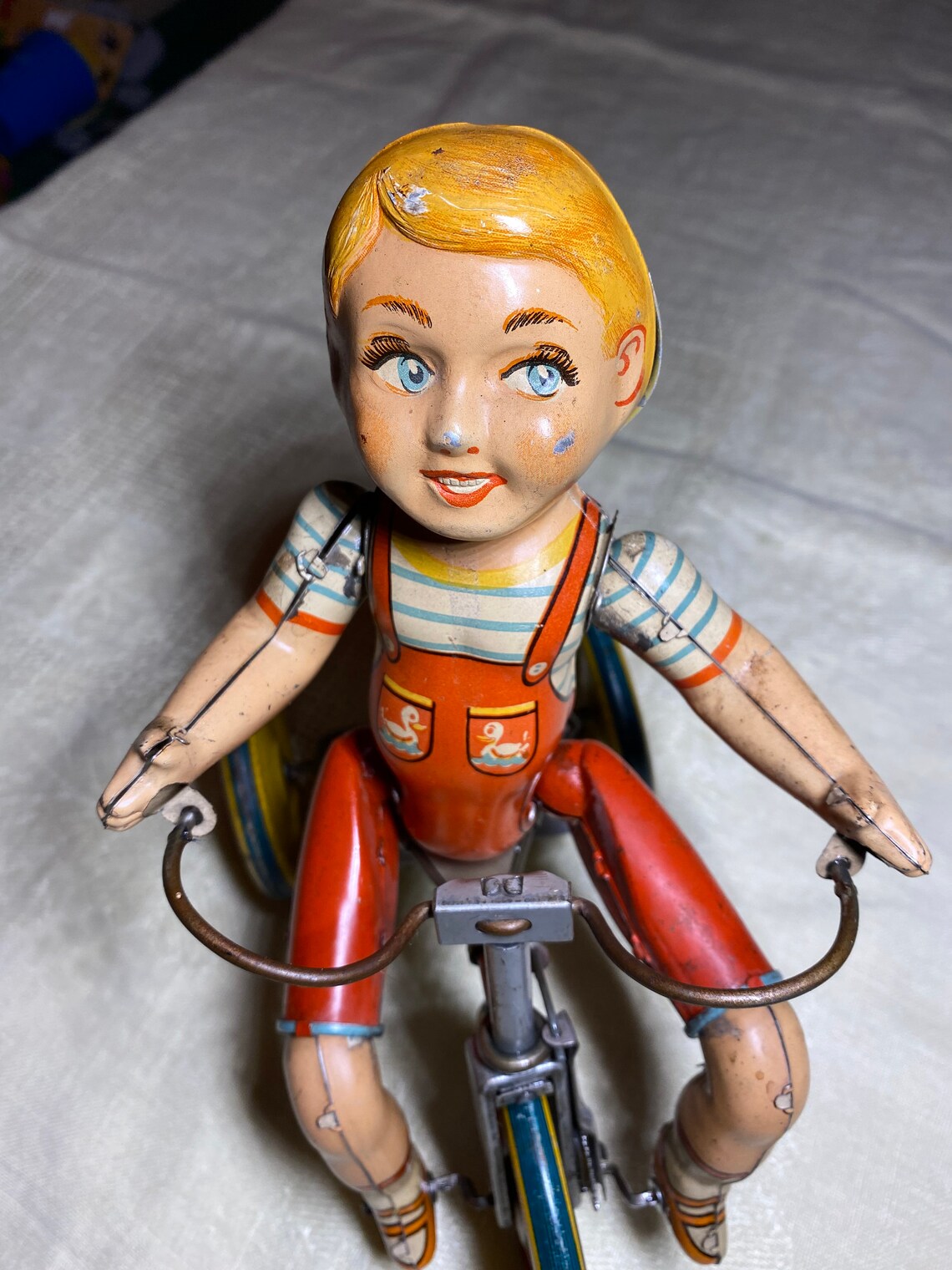 1940s Kiddy Cyclist Tin Toy Tricycle Kid on Bike Etsy