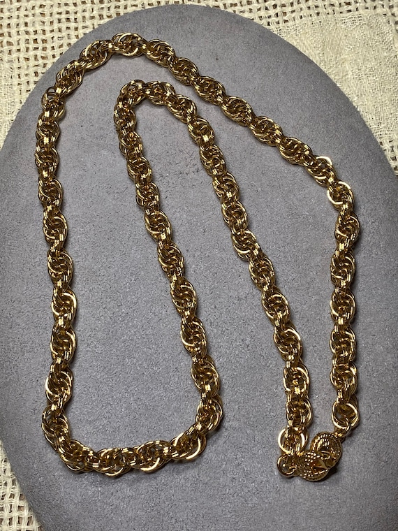 Monet Gold Tone Rope Necklace - image 4