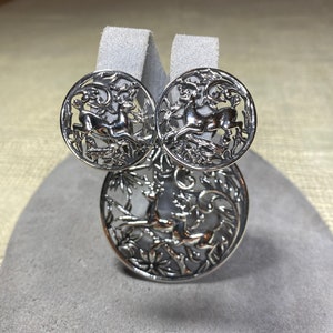 Vintage Signed 1958 Sarah Coventry-  &quot;Woodland Flight&quot; Silvertone Reindeer Brooch/Pendant and Clip On Earrings Set