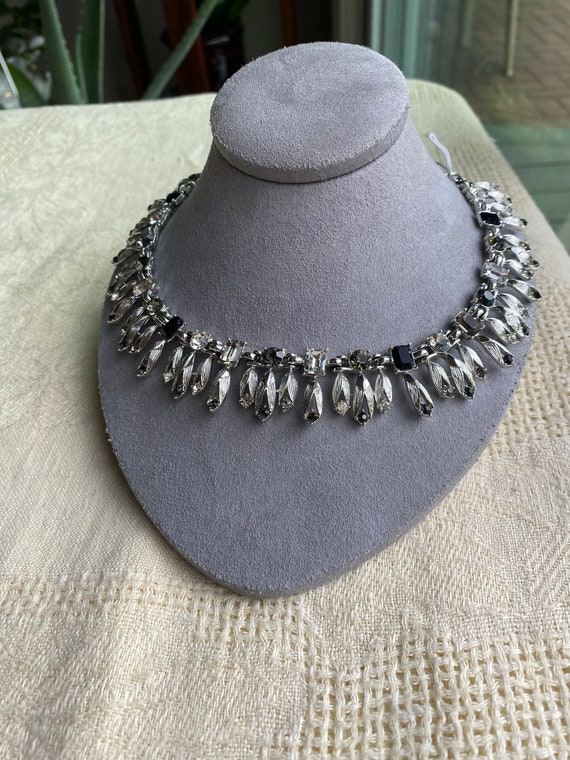 Vintage Signed Coro Silver Tone Choker Necklace - image 1