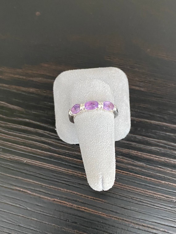 Sterling Silver and Amethyst Ring - image 2