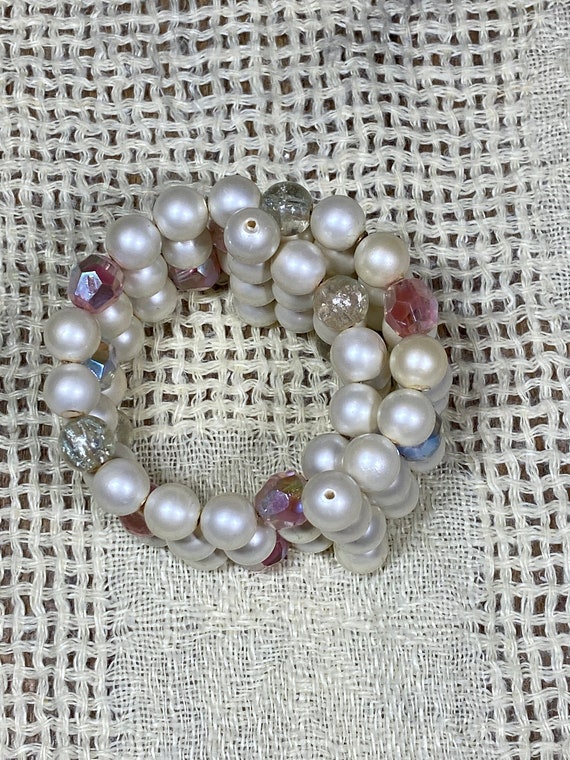 Vintage Richelieu 3 Strand Faux Pearl and Bead Ch… - image 7