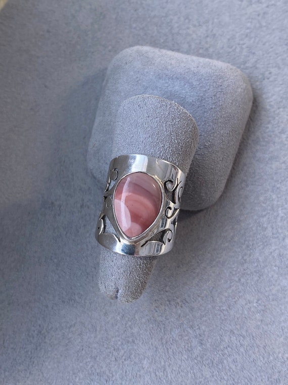 Pink Rhodochrosite Sterling Ring