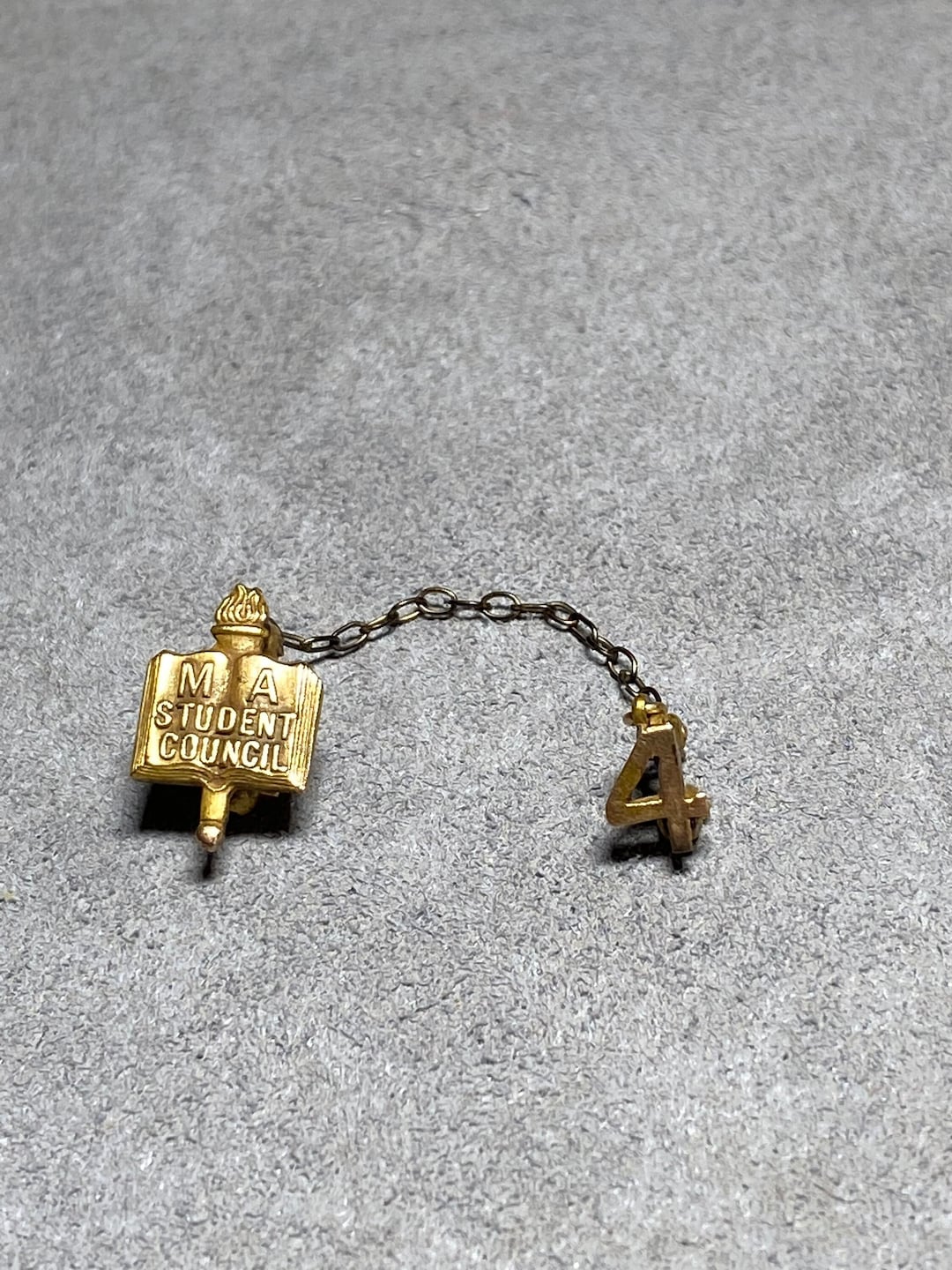 Gold Filled Lapel Pin With Chain Etsy