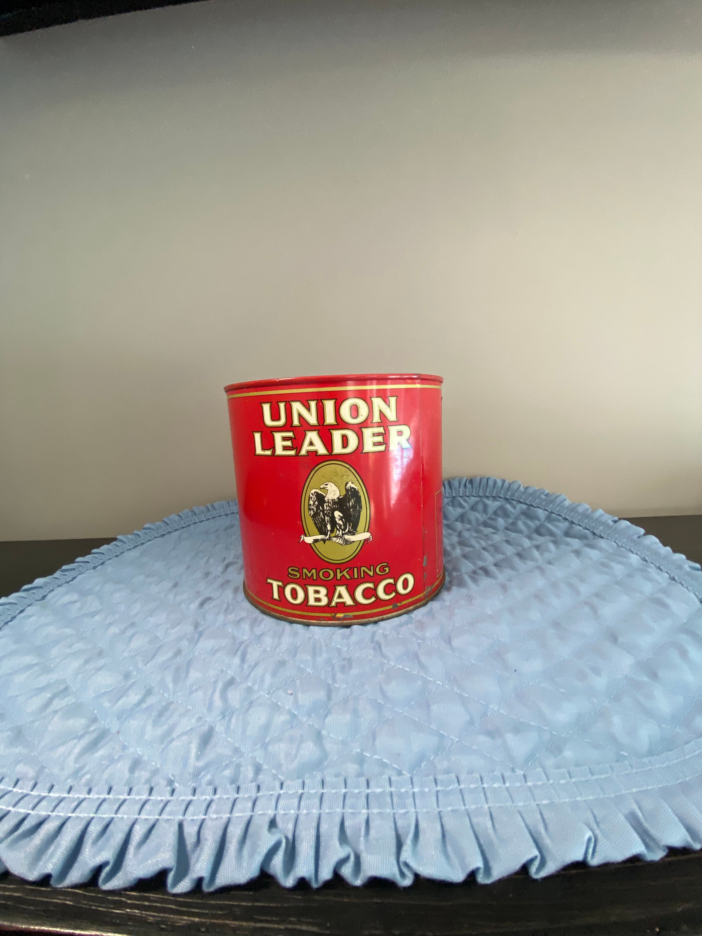 union leader smoking tobacco tin Vintage Union Leader Smoking Tobacco Tin