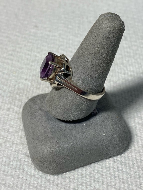 Vintage Sterling Silver and Amethyst Statement Ri… - image 3