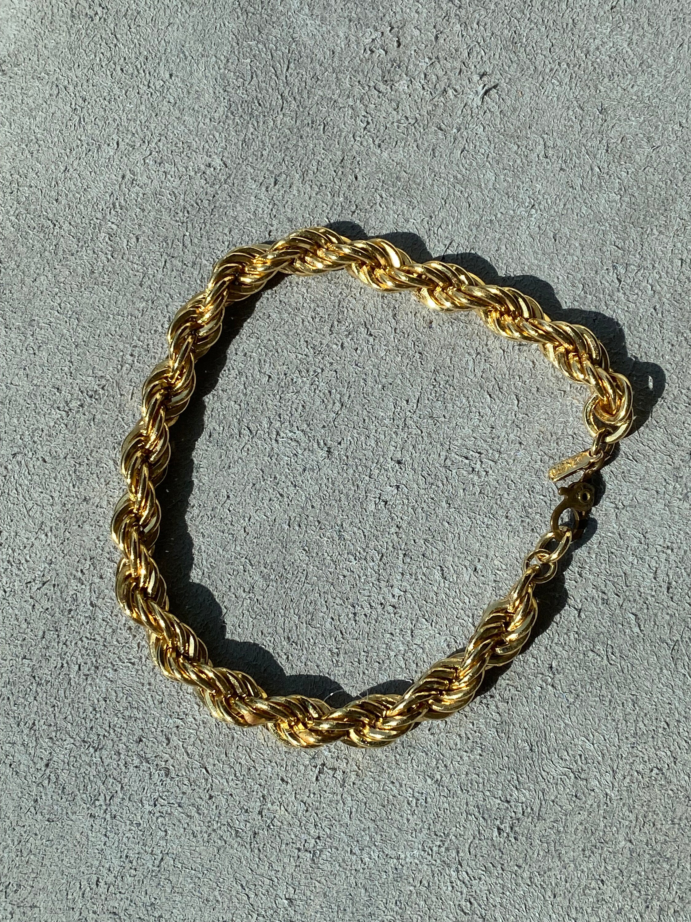 Signed Monet Gold Tone Rope Bracelet - Etsy