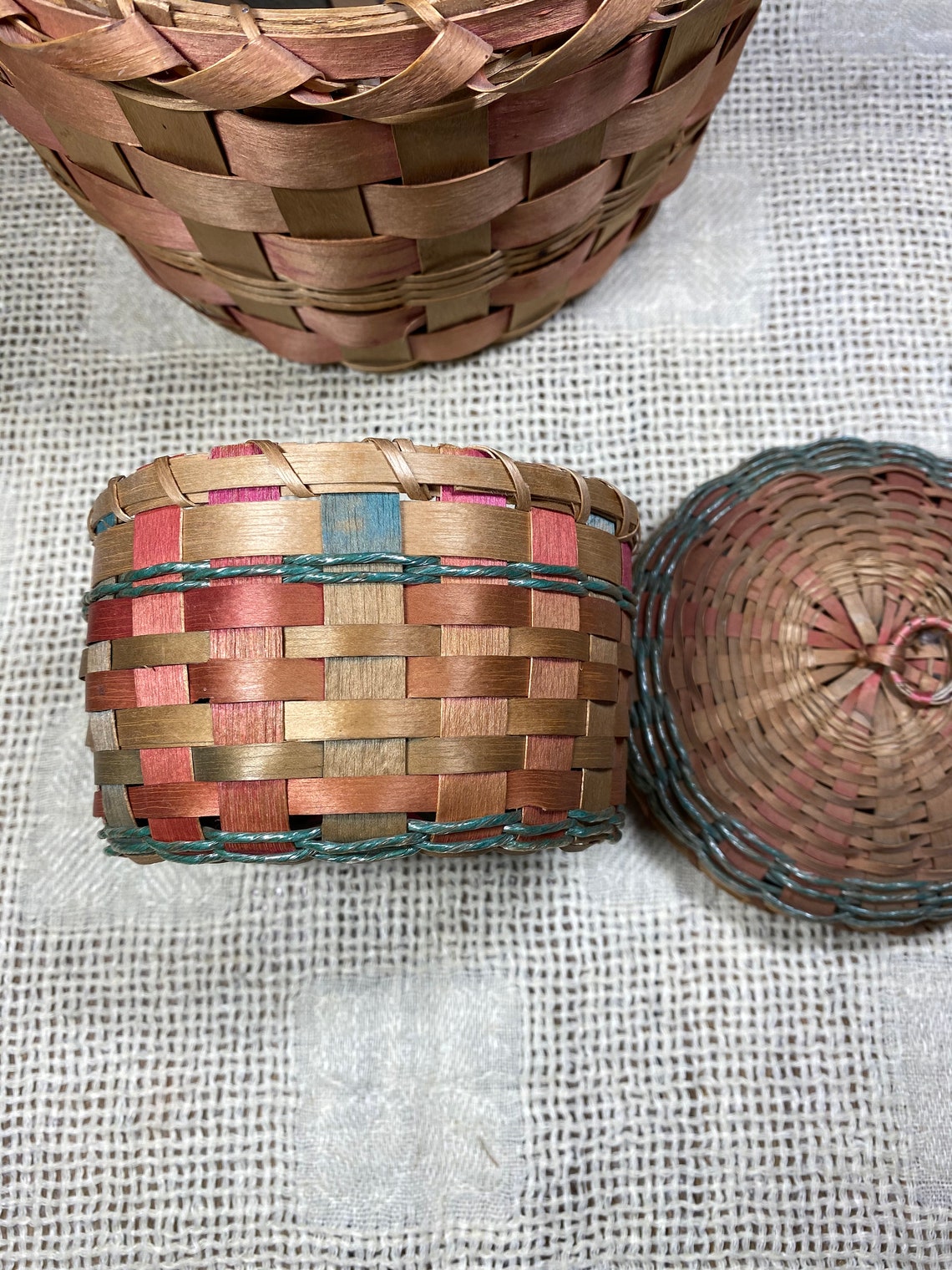3 Vintage Mohawk Sweet Grass Baskets Etsy