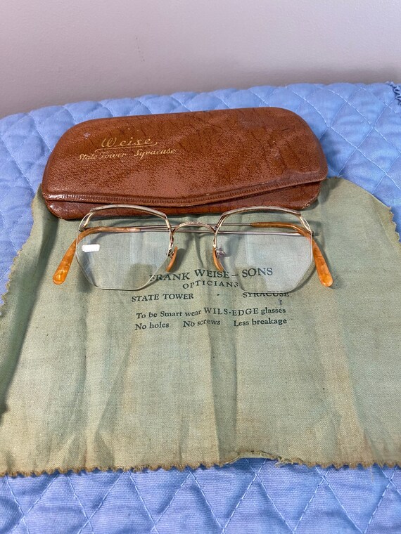 vintage eyeglass case and Gem