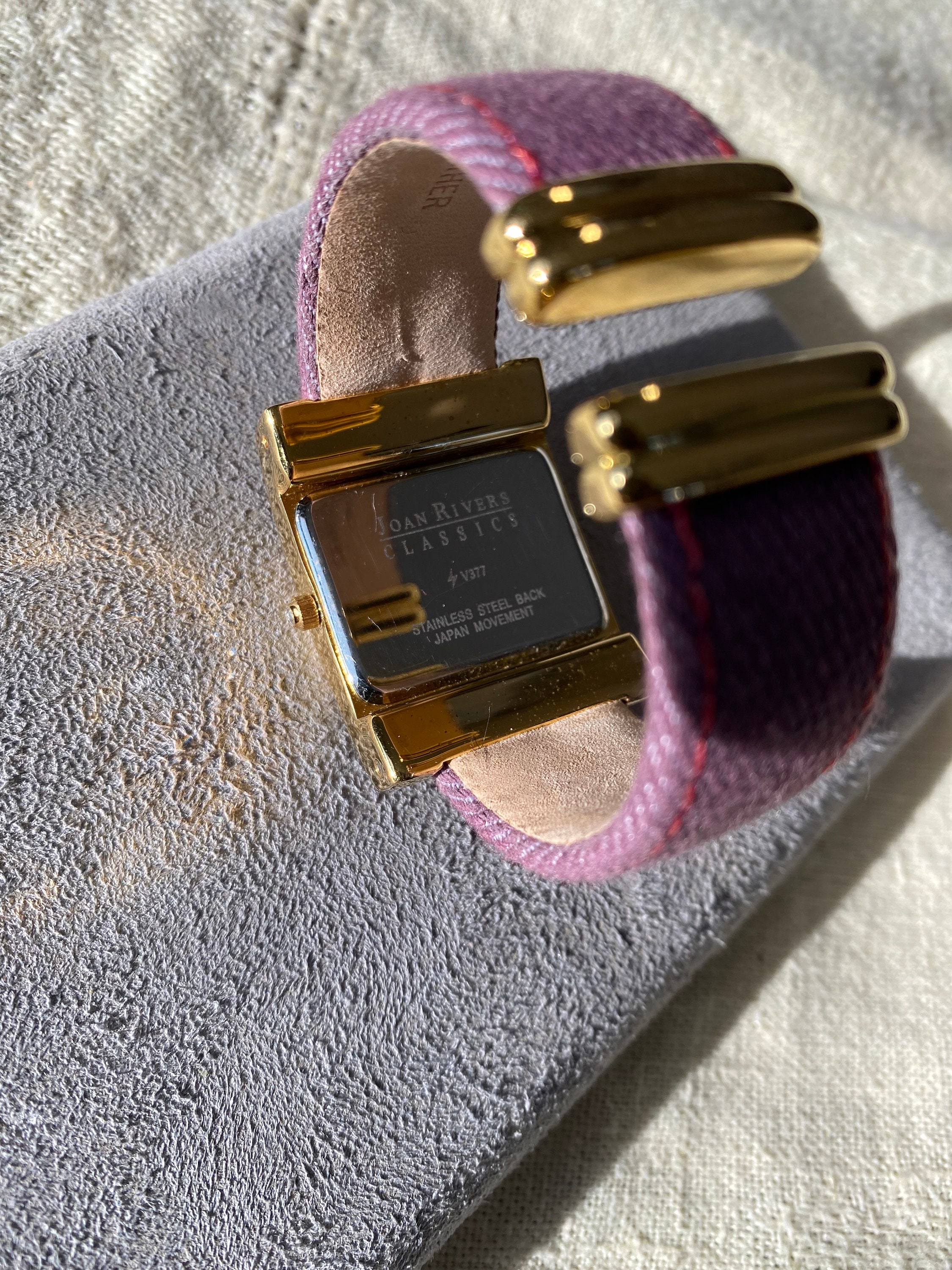 Joan Rivers Classic Ladies Wristwatch Gold Tone Metal and Purple Leather Strap Joan Rivers Classics Women Blue Mother of Pearl 34mm Leather  main image 3