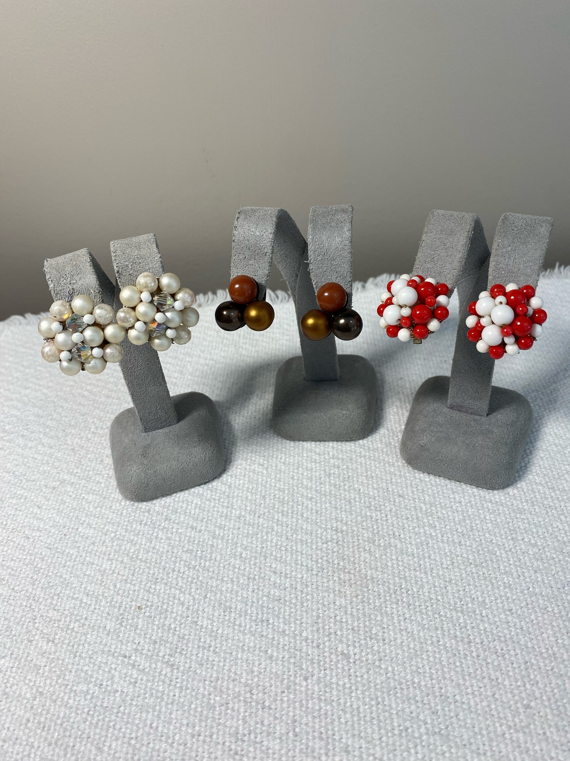 【高額売筋】 of Pairs 3 Vintage Etsy - Earrings on Clip Japan 装飾材料