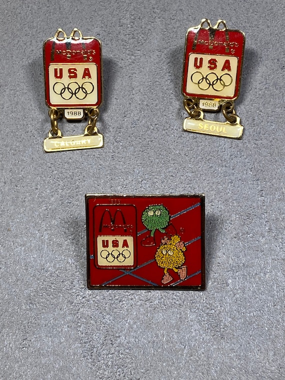 3 Vintage McDonald's Lapel Pins