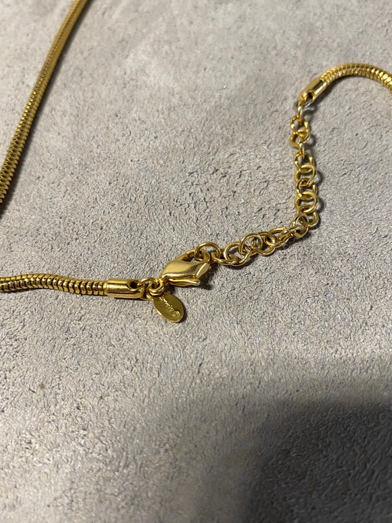 Vintage Signed Monet Gold Tone Choker Necklace - image 5