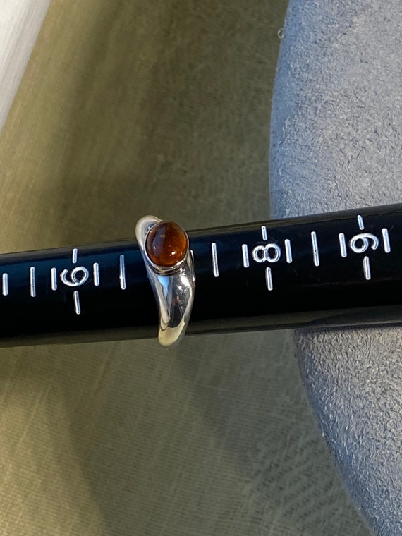 Sterling Silver and Amber Ring - image 6
