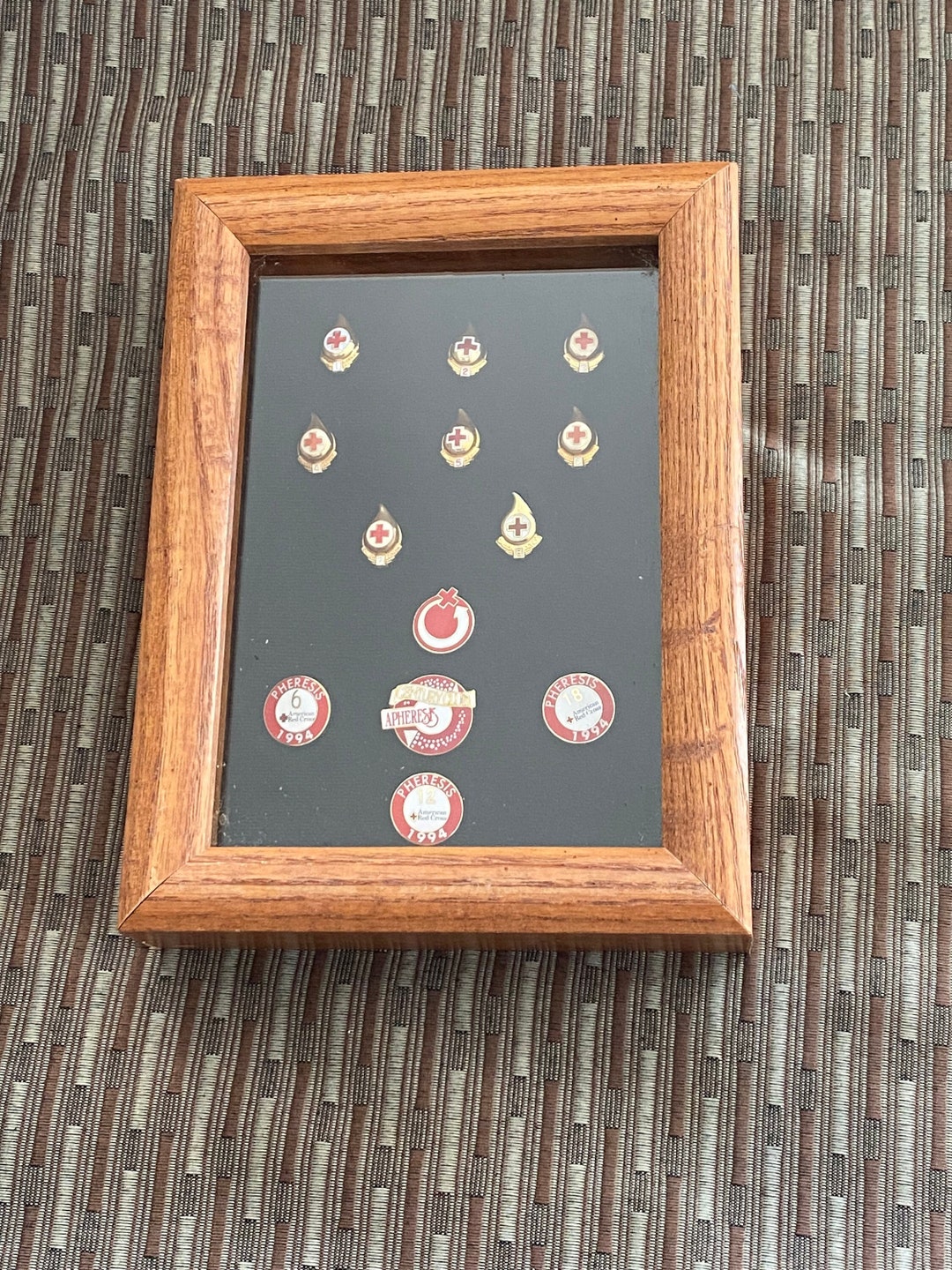 Red Cross Blood Donor Pins in Shadow Box Etsy