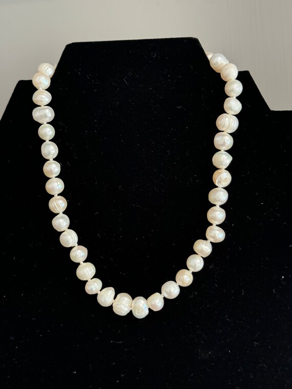 White Freshwater Pearl Necklace - Etsy