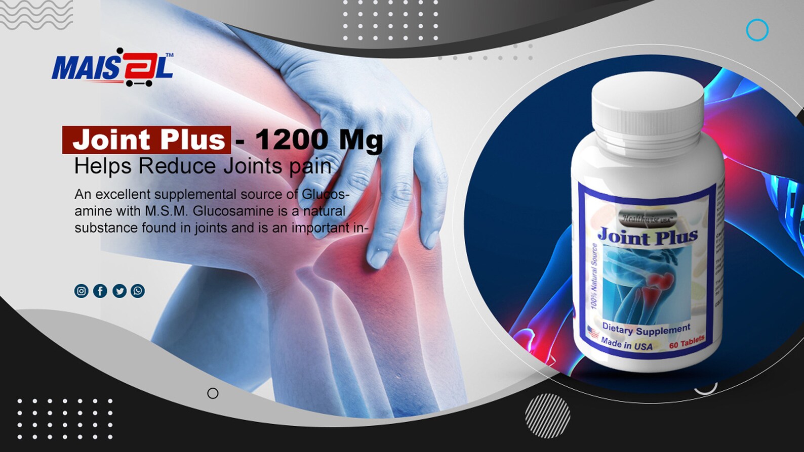 Joint Plus 1200 mg 60 Tablets 100 Natural Source Dietary Etsy