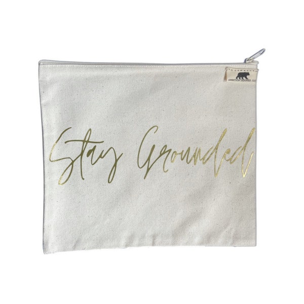 Stay Grounded Large Canvas Zippered Bag