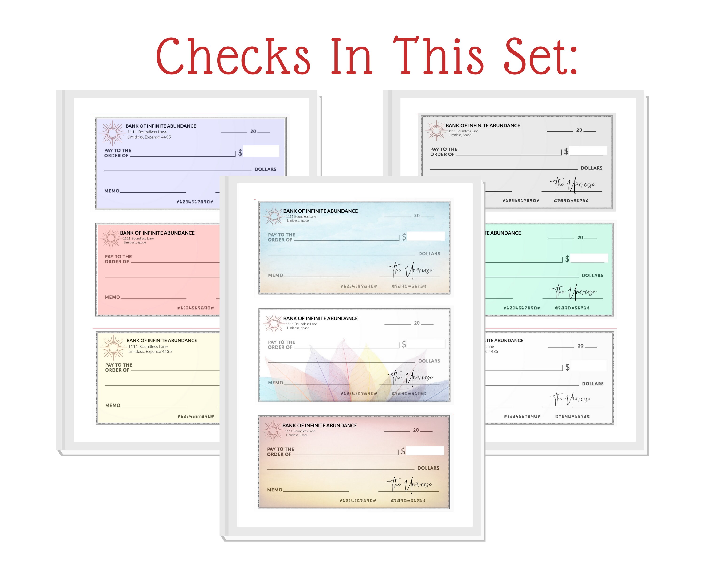 Printable Blank Abundance Checks For Your Vision Board Law of Etsy