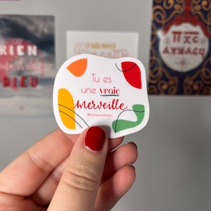 Autocollant "Tu es une vraie merveille", vinyle imperméable, encouragement biblique, verset biblique
