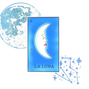 La Luna Moon Loteria Kaart Sticker