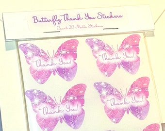 Thank You Small Business Butterfly Label Seals