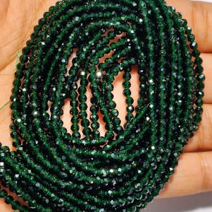 Green Sandstone Beads Strand Round Faceted Sandstone 2mm 3mm 4mm Beads Strand 14 Inches Strand
