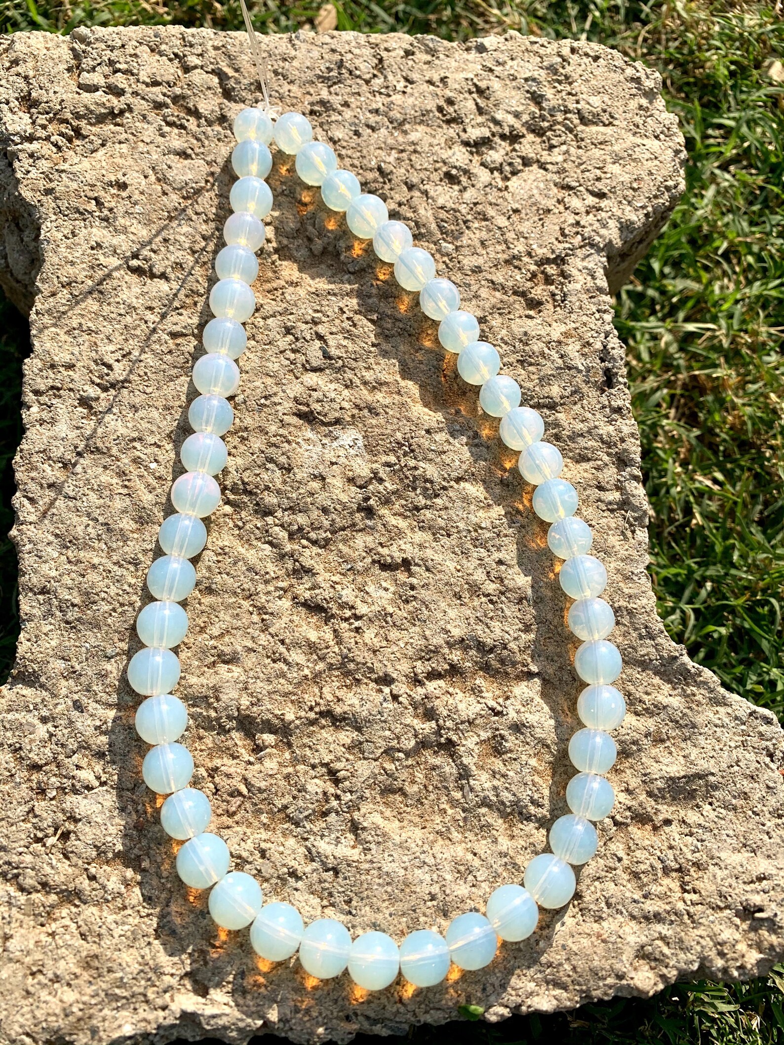 Natural White Opal Round beads 15 inches Opal Beads Etsy