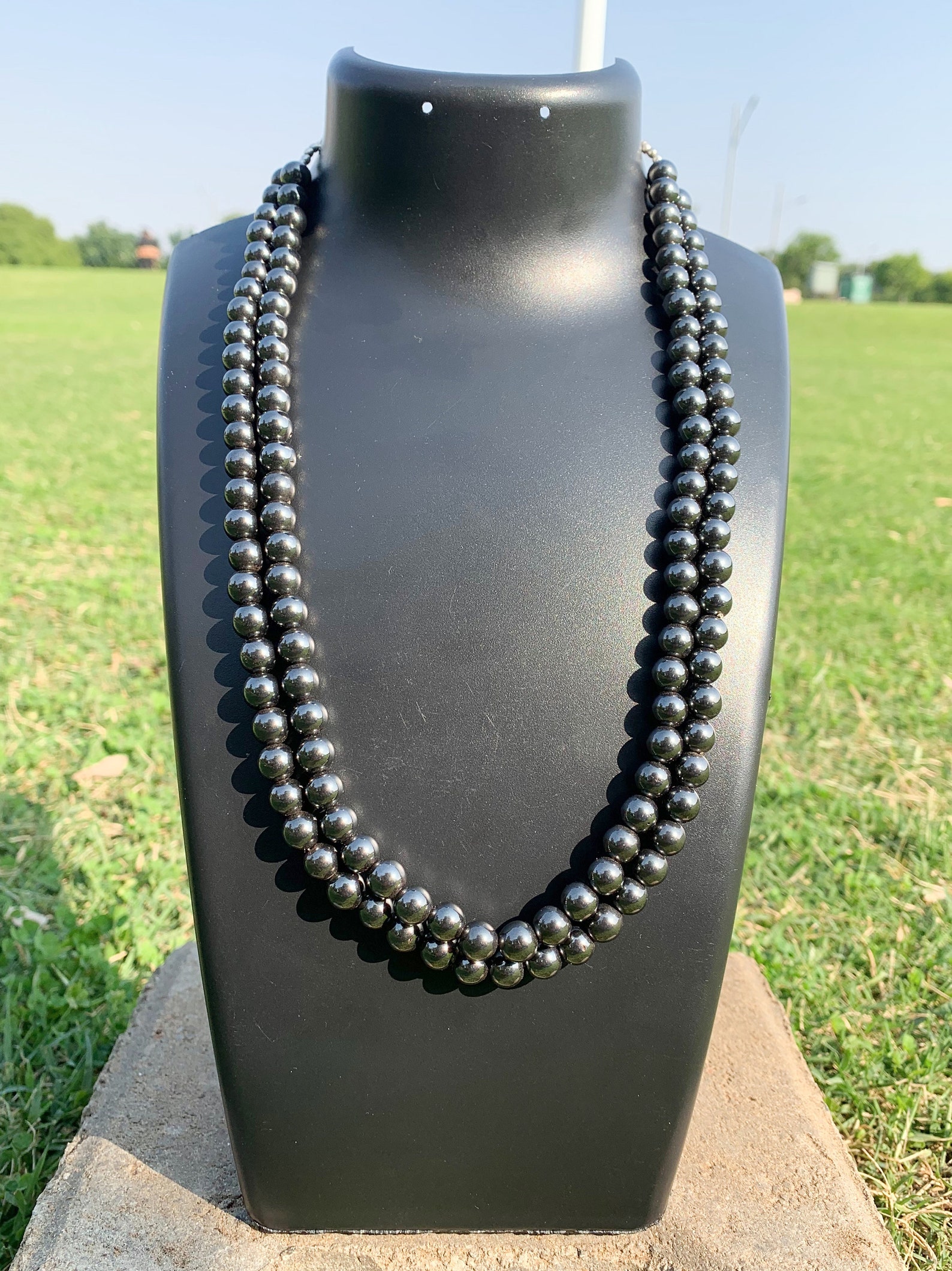 Beads Necklace 2 lines Beads Necklace Etsy