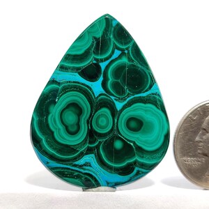 Natural Malachite Chrysocolla Cabochon Rare Pattern Chrysocolla Malachite Pear Shape Loose Gemstone For Jewelry Making