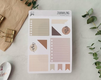 Reminders and Notes | Journaling Note Sticker Sheet, Planner Stickers, Bullet Journal Stickers, Scrapbook Stickers